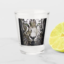 Vaso De Chupito Tigre blanco de vidrio templado Bandana