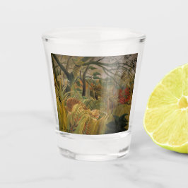 Vaso De Chupito Tigre sorprendido en tormenta tropical