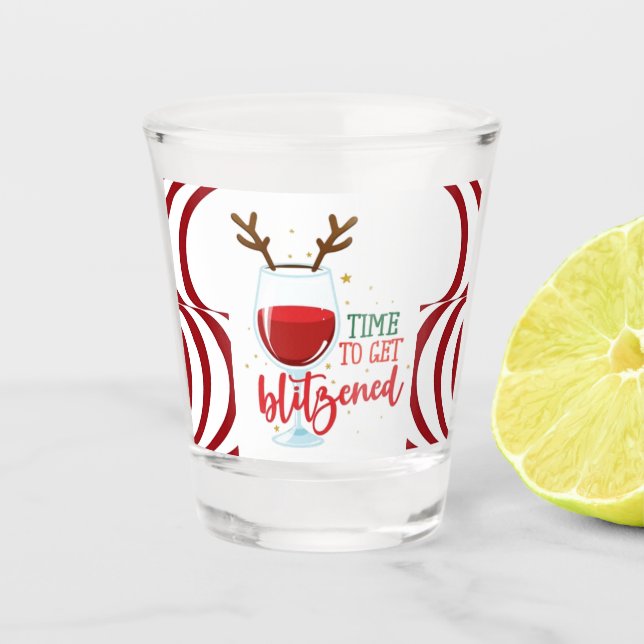 Vaso De Chupito “Time to Get Blitzened” Shot Glass (Anverso)