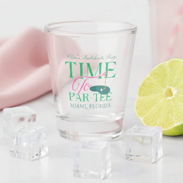 Vaso De Chupito Time to Par-Tee Golf Bachelorette (Time to Par-Tee Golf Bachelorette Shot Glass)