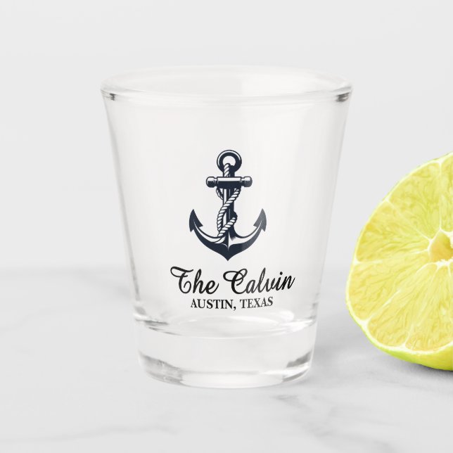 Vaso De Chupito Timón de barco de recuerdo (Anverso)