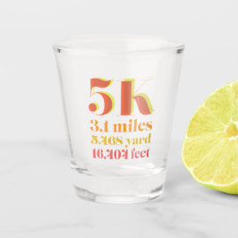 Vaso De Chupito Tipo de negrita de distancia de carrera de 5k roja