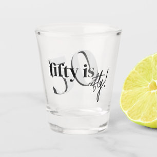Vaso De Chupito Tipografía audaz con caligrafía 50 cumpleaños