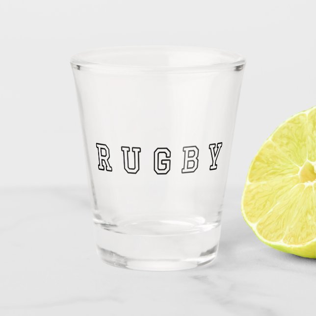 Vaso De Chupito Tipografía de Rugby (Anverso)