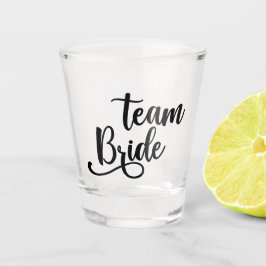 Vaso De Chupito Tipografía de Team Bride con boda de corazones