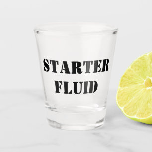 Vaso De Chupito Tipografía divertida de Starter Fluid