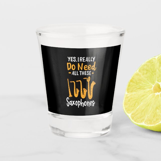 Vaso De Chupito Tipos de Saxofón (Anverso)