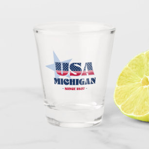 Vaso De Chupito Tiras, rayas y Michigan 1837