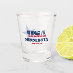 Vaso De Chupito Tiras, rayas y vidrio caliente de Minnesota 1858
