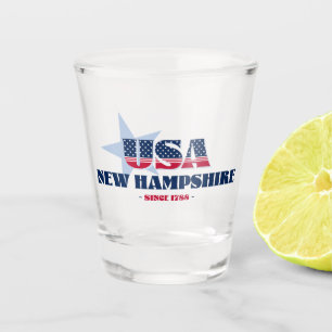 Vaso De Chupito Tiras, rayas y vidrio caliente de New Hampshire