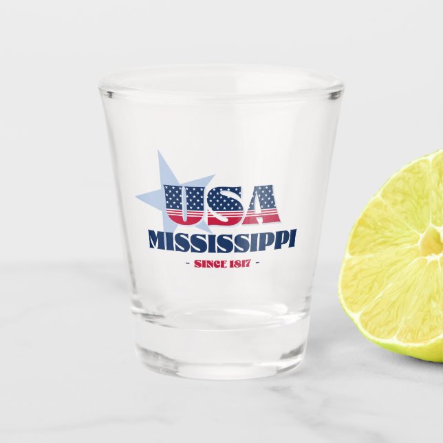 Vaso De Chupito Tiras, rayas y vidrio de disparo de Misisipi 1817 (Anverso)