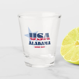 Vaso De Chupito Tiras, rayas y vidrio disparo Alabama 1819