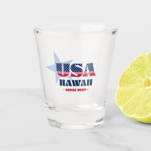 Vaso De Chupito Tiras, rayas y vidrio disparo Hawaii 1959