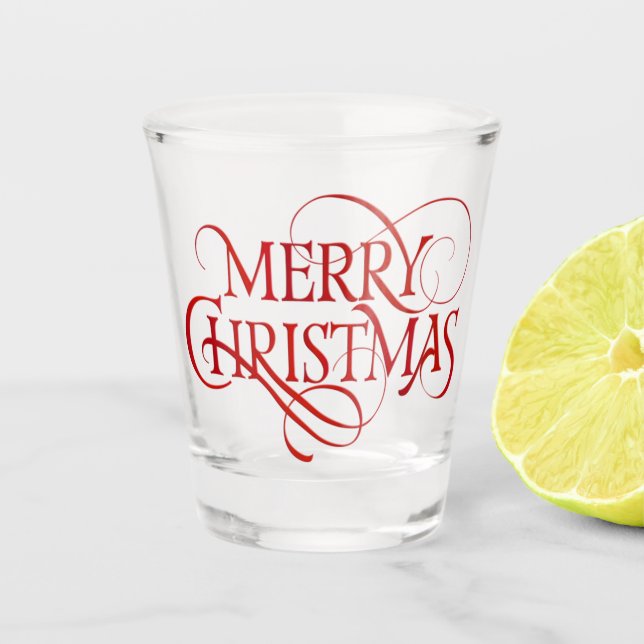 Vaso De Chupito Tiro de las Felices Navidad (Anverso)