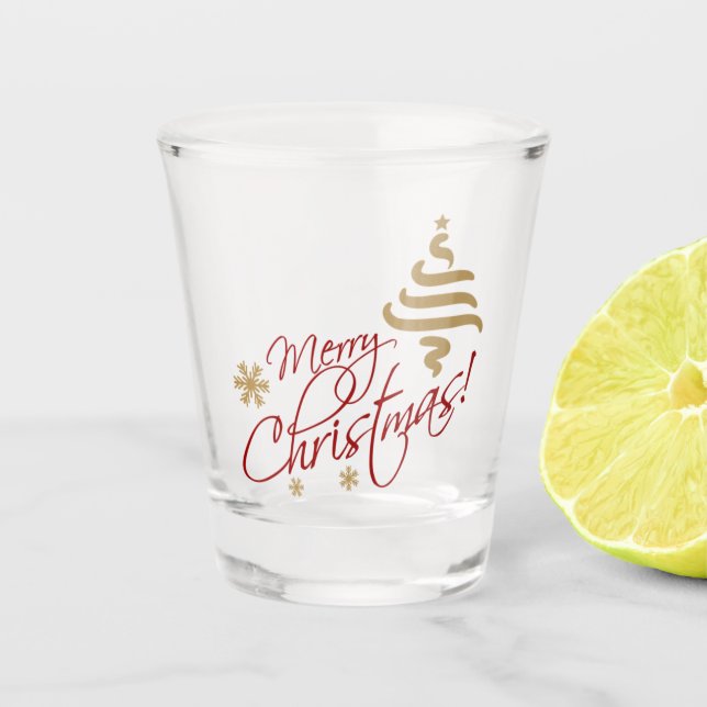 Vaso De Chupito Tiro de las Felices Navidad (Anverso)