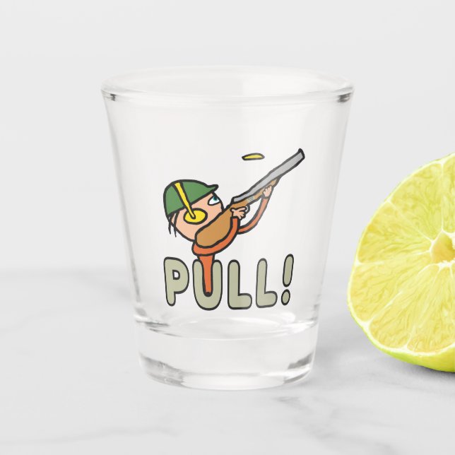 Vaso De Chupito Tiroteo con trampa de pichón de arcilla (Anverso)