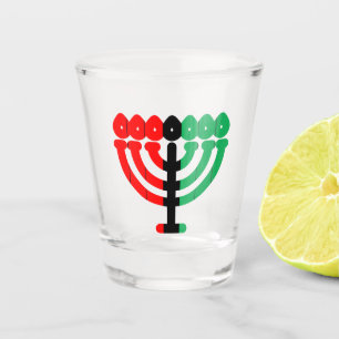 Vaso De Chupito Titular de velas de Kinara RBG a rayas Feliz Kwanz