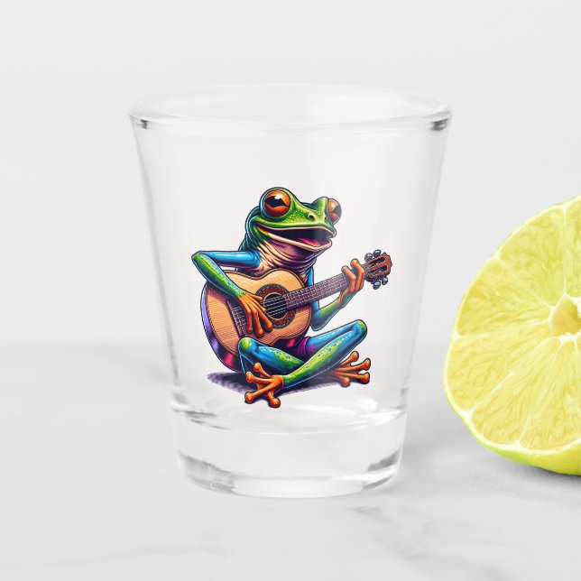 Vaso De Chupito Toad y Guitar Funny Personalizado (Anverso)