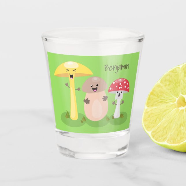 Vaso De Chupito Toadstool de hongos de hongo de kawaii (Anverso)