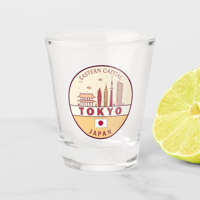 Vaso De Chupito Tokyo Japan City Skyline Emblem (Anverso)