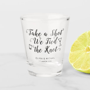 Vaso De Chupito Toma un tiro atado al Boda del nudo