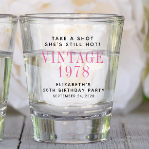Vaso De Chupito Toma un tiro por favor de la fiesta de cumpleaños 