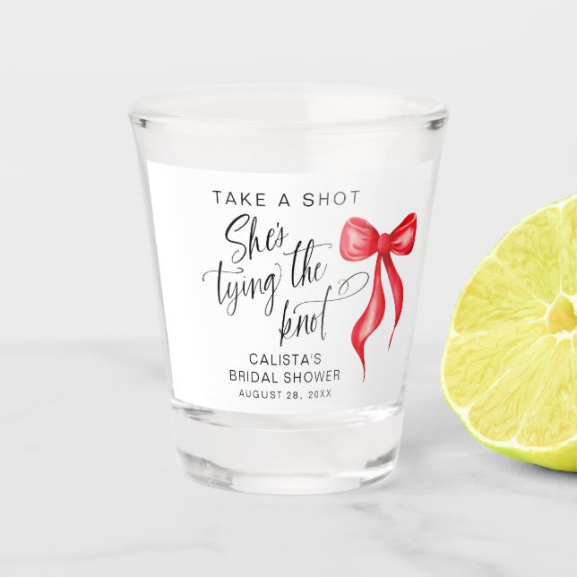 Vaso De Chupito Toma una foto que está atando la ducha nupcial (Anverso)