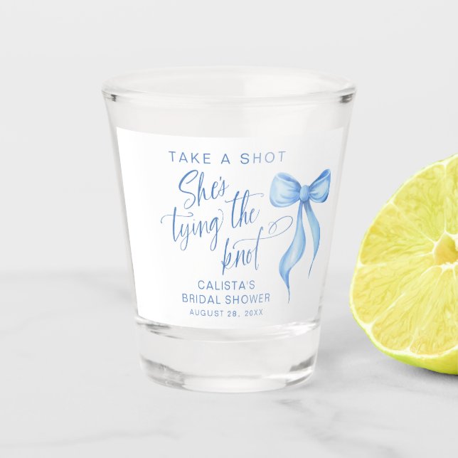 Vaso De Chupito Toma una foto que está atando la ducha nupcial (Anverso)