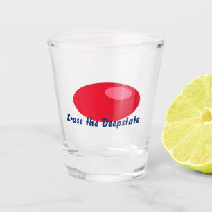 Vaso De Chupito Tome el Pegatina de la píldora ROJA Oval