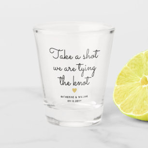 Vaso De Chupito Tome un tiro que estamos atando el favor del boda
