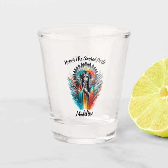 Vaso De Chupito Toque salvaje de la herencia indígena (Anverso)