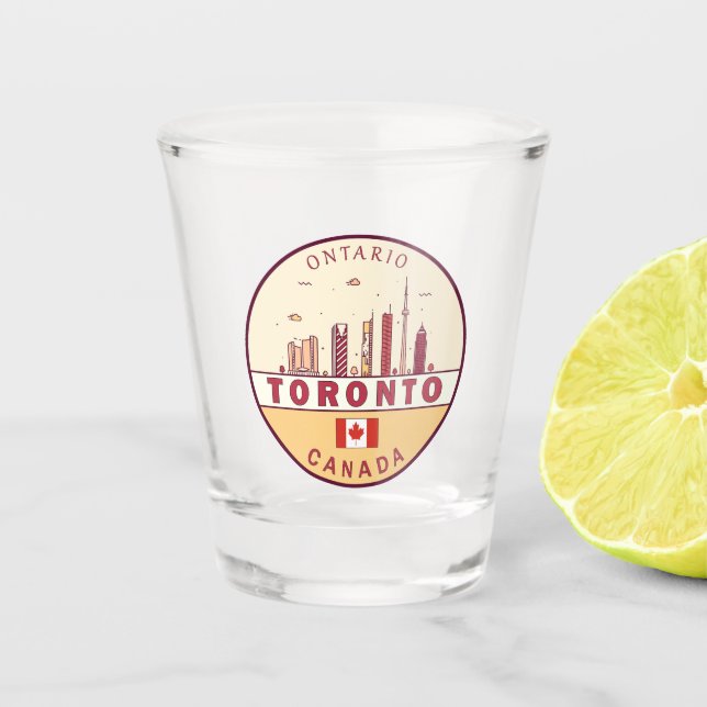 Vaso De Chupito Toronto Canada City Skyline Emblem (Anverso)