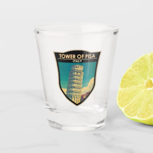 Vaso De Chupito Torre de Pisa Italia Viaje de arte Vintage