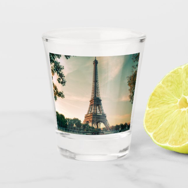 Vaso De Chupito Torre Eiffel arrojar almohada (Anverso)