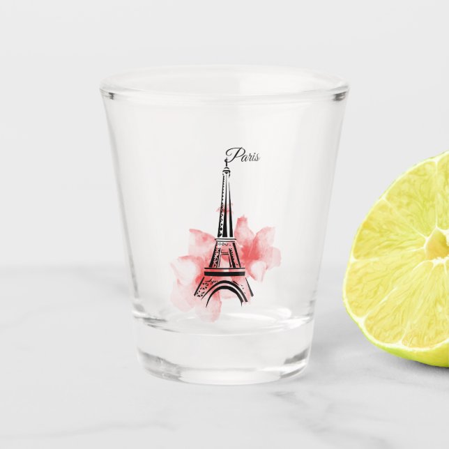 Vaso De Chupito Torre Eiffel Romántica de París (Anverso)
