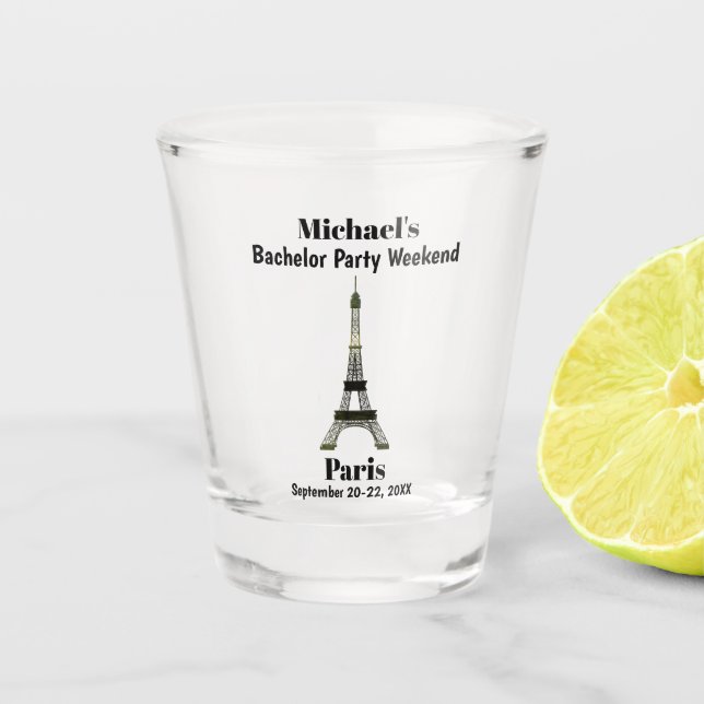 Vaso De Chupito Torres de Eiffel Favor de Despedida de Soltero en  (Anverso)