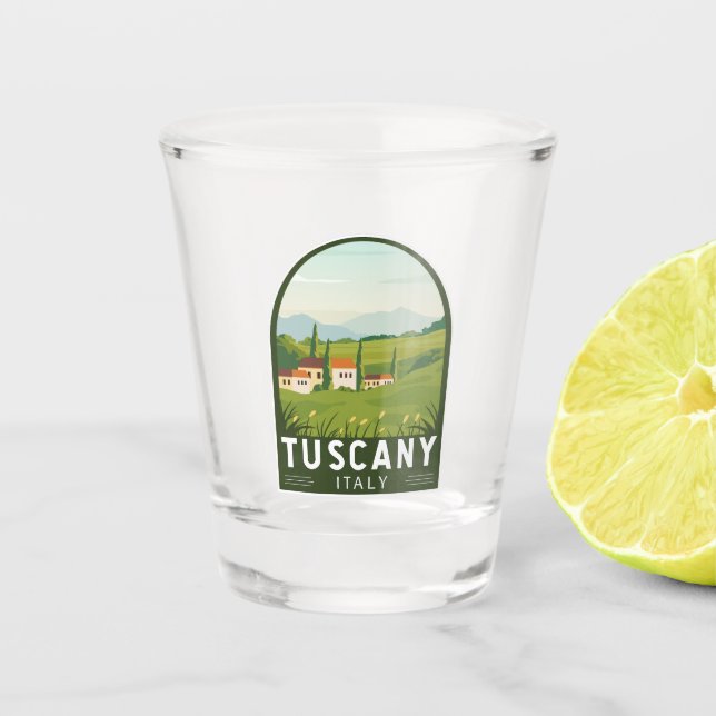 Vaso De Chupito Toscana Italia Viaje Arte de época (Anverso)
