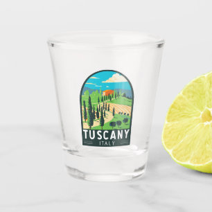 Vaso De Chupito Toscana Italia Viñero Viaje Arte Vintage