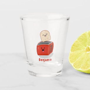 Vaso De Chupito Tostada de kawaii y personalizado de tostadora roj
