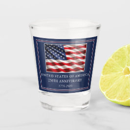 Vaso De Chupito Tostada Patriótica del 250 Aniversario de EE. UU.