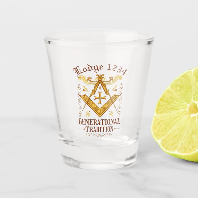 Vaso De Chupito Tradición Masónica de Lodge Keong (Anverso)