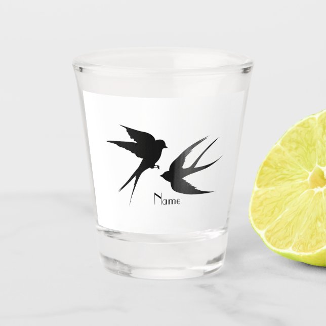 Vaso De Chupito Tragar pájaros Silhouettes Thunder_Cove   (Anverso)