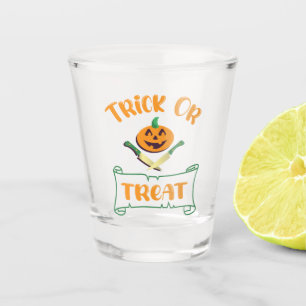 Vaso De Chupito Trampa o trate la cara de calabaza de Halloween