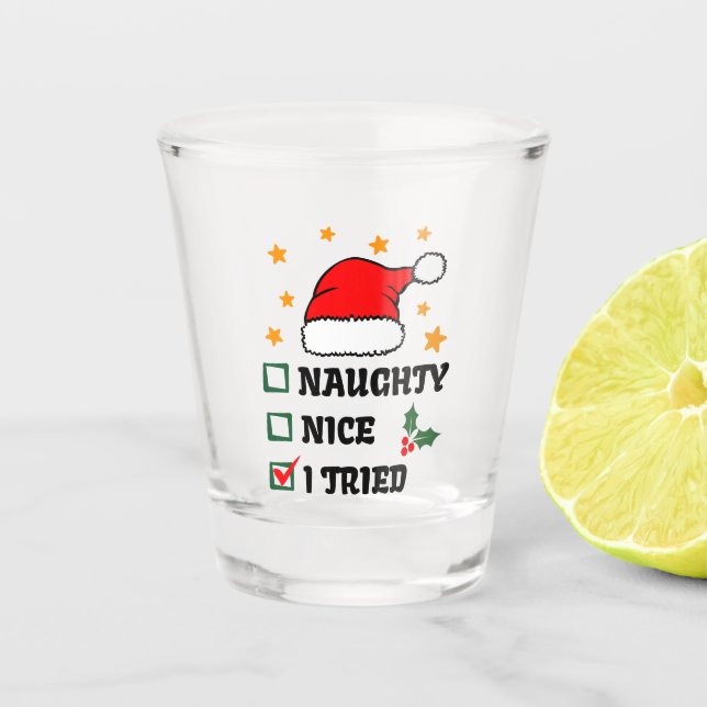 Vaso De Chupito travieso, bueno, lo intenté - Cita de Navidades di (Anverso)