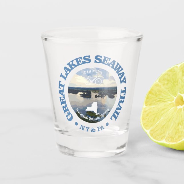 Vaso De Chupito Trayecto marítimo de los Grandes Lagos (ciclismo c (Anverso)