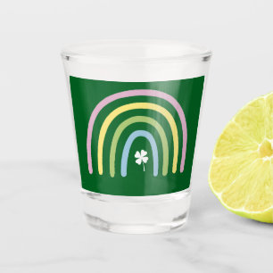 Vaso De Chupito Trebol de Cuatro Hojas Arcoiris Día de San Patrici