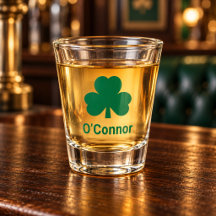 Trébol Verde Irlandés Apellido Personalizado
