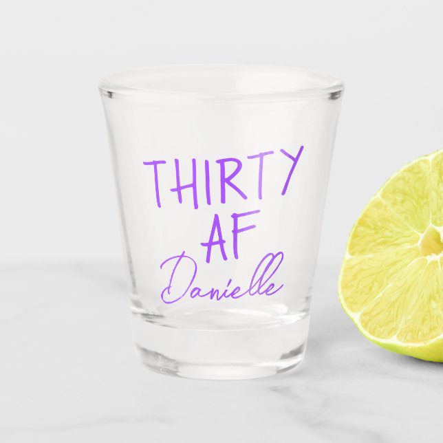 Vaso De Chupito TREINTA AF Personalizada Graciosa 30 cumpleaños (Anverso)
