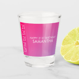 Vaso De Chupito Trendy Modern Bold Pink Gradient 21st Birthday