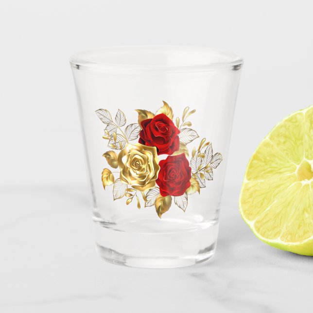 Vaso De Chupito Tres Rosas Joyas (Anverso)